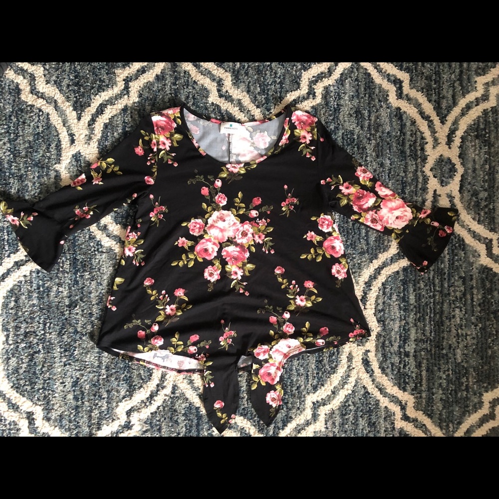 Thread Studio Front Tie Floral Shirt